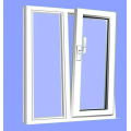 Venta caliente doble acristalamiento PVC / UPVC inclinación abatible y ventana de vidrio a su vez